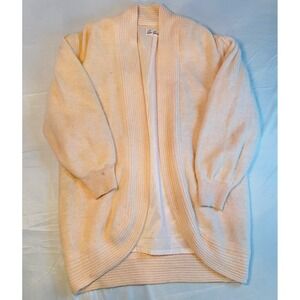 Vintage Eddie Dassin Pink Angora Blend Open Front Cocoon Cardigan Sweater M